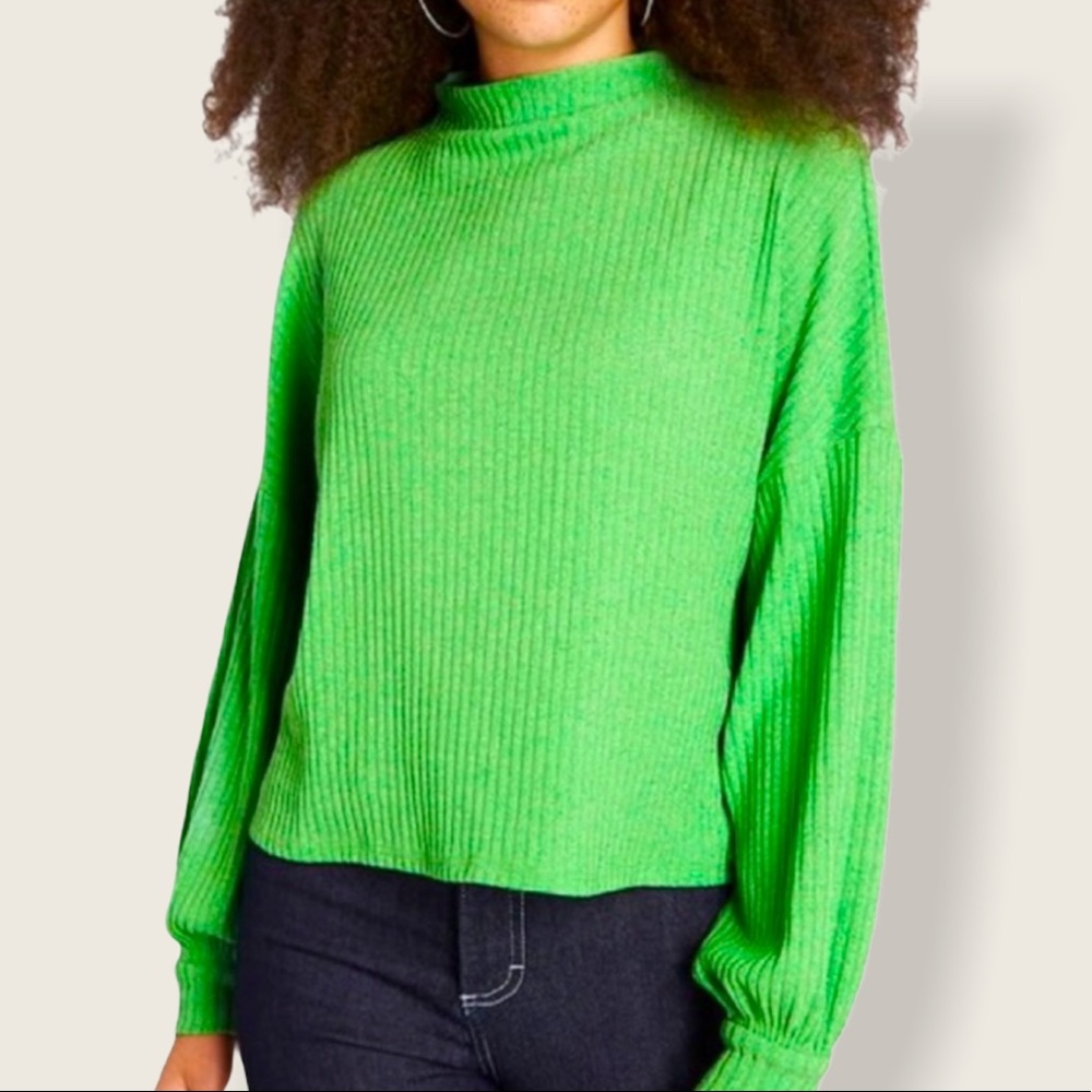 ModCloth Green Mock Turtleneck Sz XL